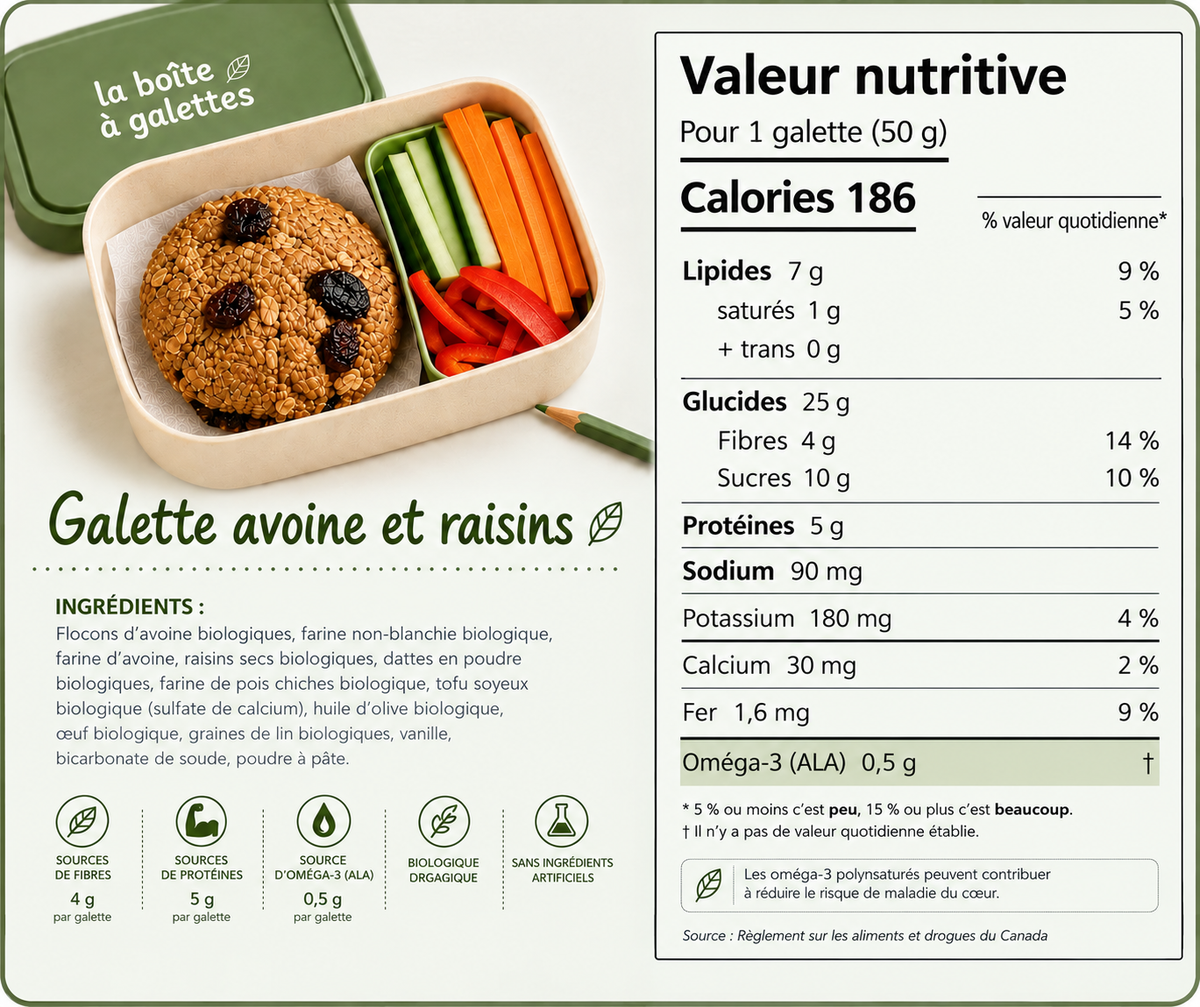 Galettes avoine et raisins - 20 galettes